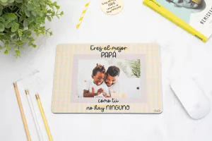 Alfombrilla personalizada para papá con el mensaje "Eres el mejor Papá, como tu no hay ninguno" y una imagen