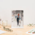 Bloque mágico de metacrilato con el interior de nieve