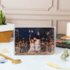 Bloque de metacrilato relleno con purpurina dorada