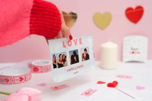 Bloque de metacritalo de 10x15 cm con diseños de enamorados