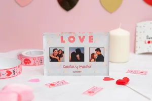 Bloque de metacritalo de 10x15 cm con diseños de enamorados