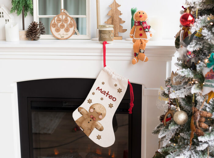 bota navidad personalizada 6 bota de navidad personalizada con nombre y diseño de galleta de muñeco de jengibre