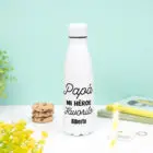 Botella térmica personalizada para papá con la frase “Papá, mi héroe favorito” y su nombre.