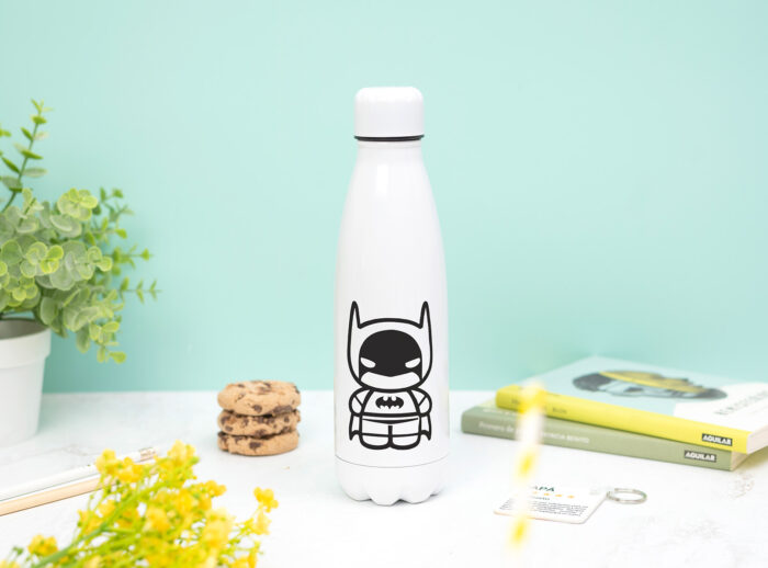 Botella térmica personalizada para papá con la frase “Papá, mi héroe favorito” y su nombre.