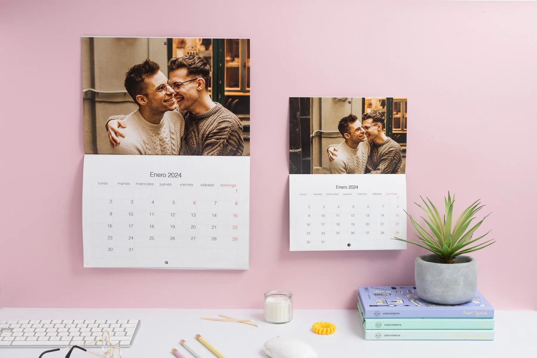 Calendario de pared Slim en tamaños A4 y A5