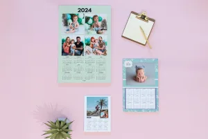 Calendario póster grande (30x45 cm), mediano (20x30 cm.) y pequeños (15x20 cm.)