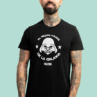 Camiseta negra personalizada con el texto 'Mejor padre de la galaxia' y con el nombre que desees.