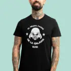 Camiseta negra personalizada con el texto 'Mejor padre de la galaxia' y con el nombre que desees.