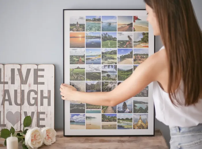 Collage Instagram 50x70 cm. con marco negro