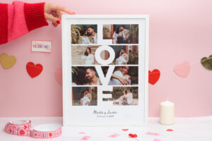 Collage Love con marco 30x40 blanco
