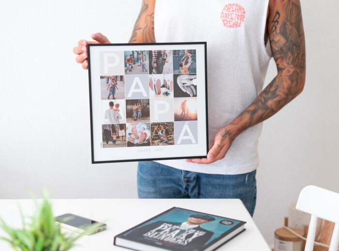 collage-papa Collage personalizado para papá con moldura de aluminio negra