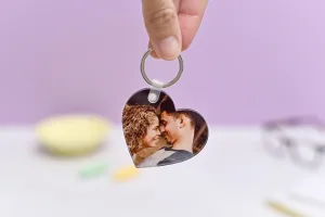 Llavero de metacrilato de corazón de 6x5,5 cm.