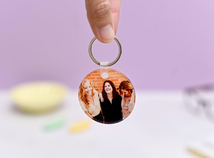 Llavero de metacrilato redondo ø5 cm.