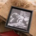 Marco flotante 20x20 cm. negro