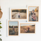 Marco múltiple estilo nórdico para 4 fotos en tamaño 10x15 cm. con tonos blancos y madera natural