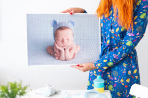 Puzzle personalizado enmarcado de 500 piezas con moldura de aluminio blanca