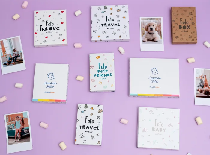 Fotografías en formato retro con diferentes cajas