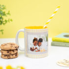 Taza personalizada con texto "Eres el mejor papá, como tú no hay ninguno" y espacio para incluir una foto.