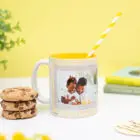 Taza personalizada con texto "Eres el mejor papá, como tú no hay ninguno" y espacio para incluir una foto.