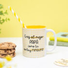 Taza personalizada con texto "Eres el mejor papá, como tú no hay ninguno" y espacio para incluir una foto.